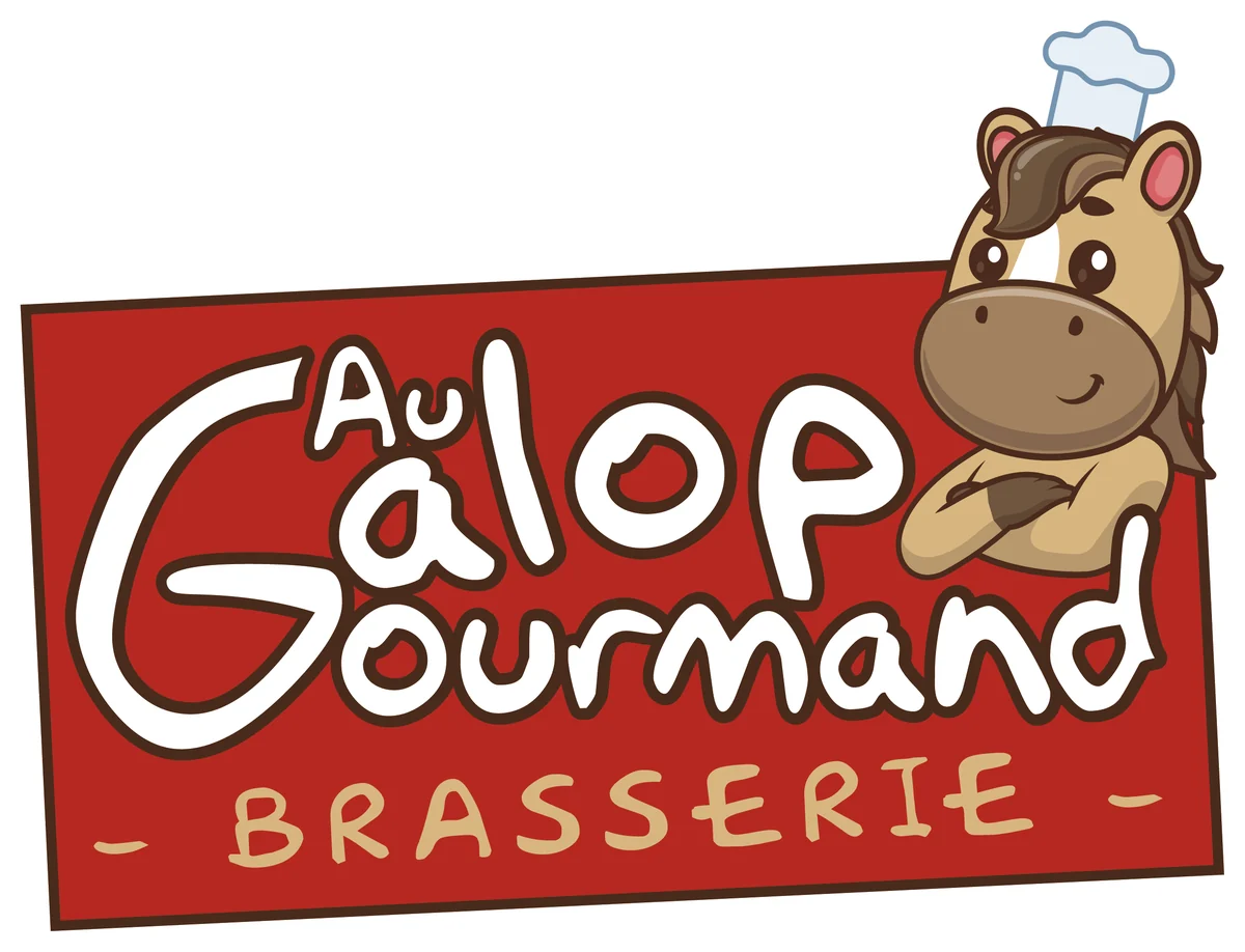 Logo de la brasserie Au Galop Gourmand, créé par Booster Media