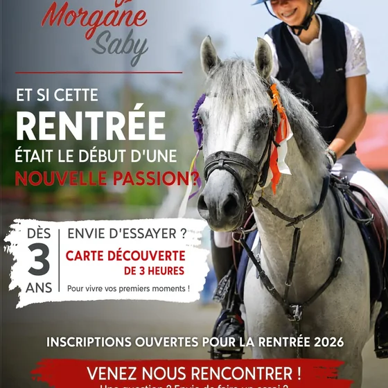 Post Instagram Écurie Morgane Saby — rentrée 2026, carte découverte de 3 heures